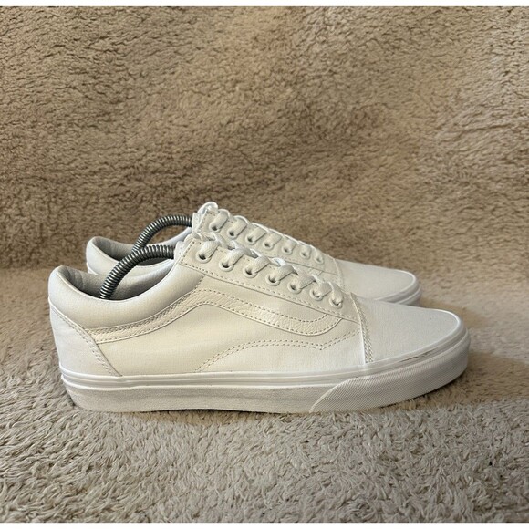 Vans Old Skool Classic True White Athletic Sk8 Shoes Sneakers Men’s Size 10 - Picture 1 of 10